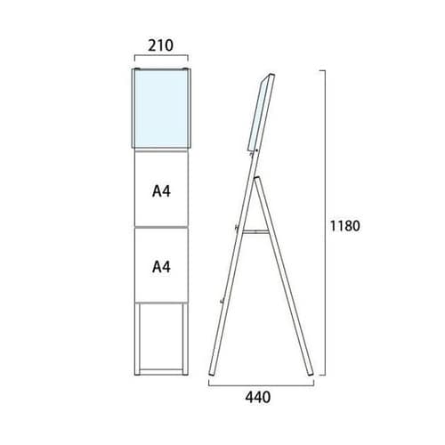 ブラックイージーリンクスタンド看板 A4