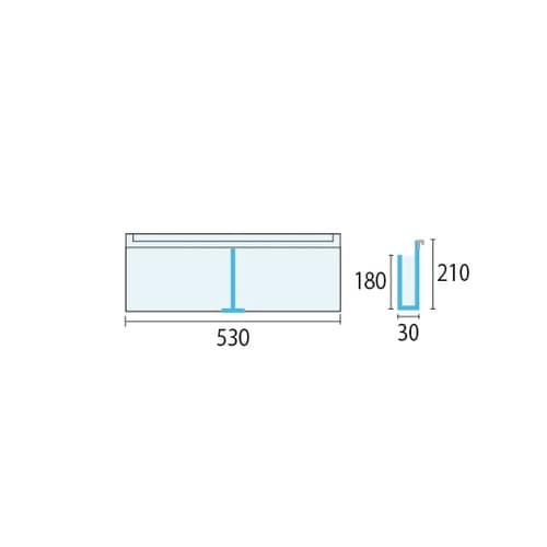 カタログケース 530幅 背面レール:ブ
