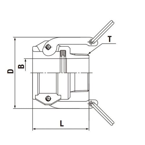 レバーロックカプラ(ソケット)アルミニウ
