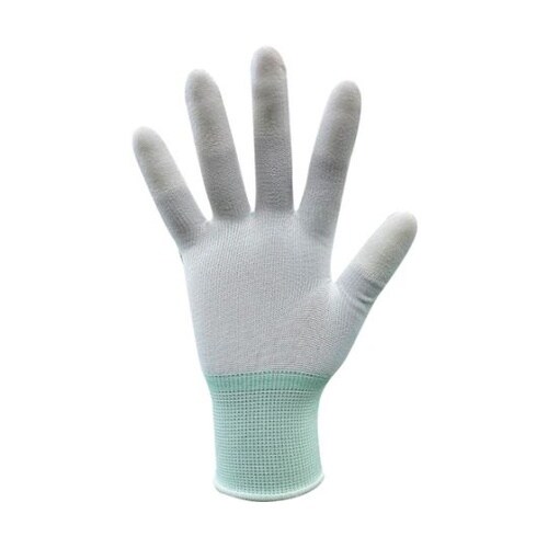 ウレタン手袋 指先コーティング 白 L(