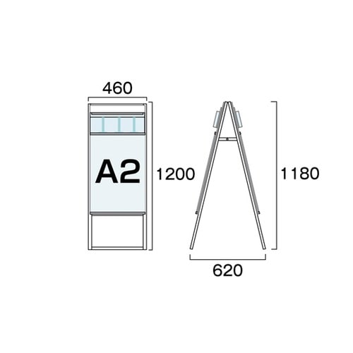 パンフレットケーススタンド看板 Dタイプ