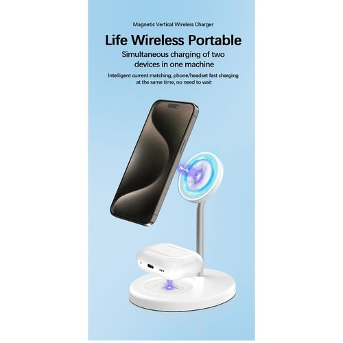 ワイヤレス充電器 スタンド型 ブラック