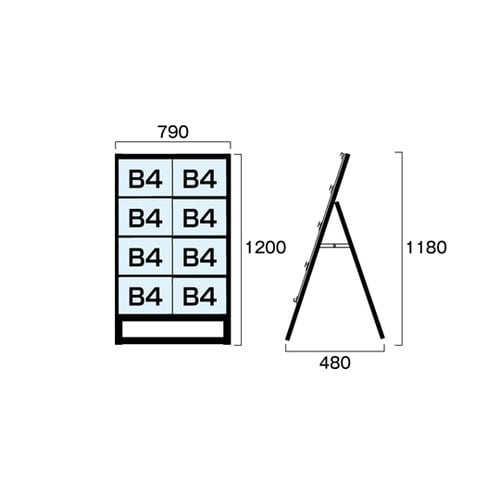 ブラックカードケーススタンド看板 B4横