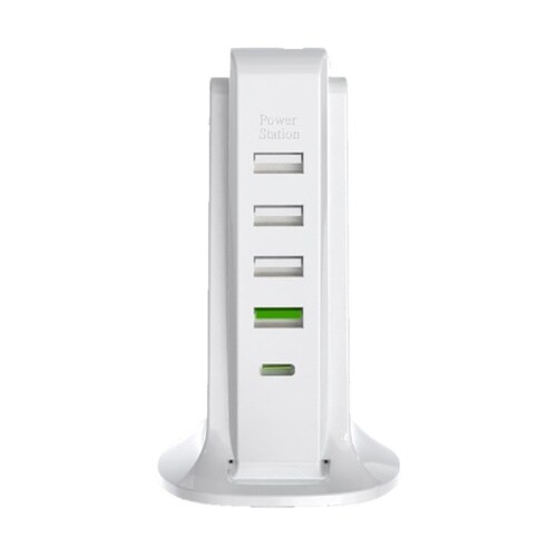 タワー式急速充電器PD+1USB4 6個