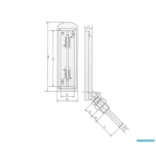 135平型保護枠入温度計(135型) 0