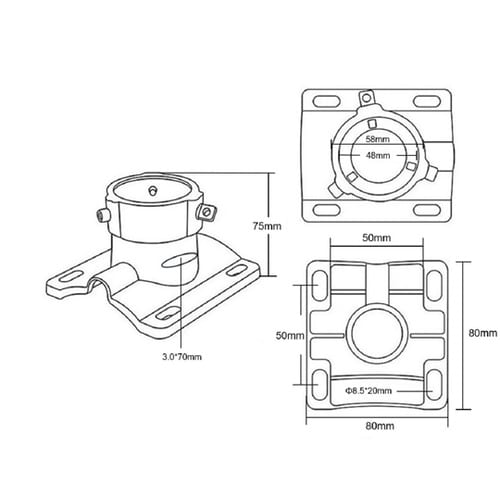 監視カメラドーム型アルミ合金ポールマウン