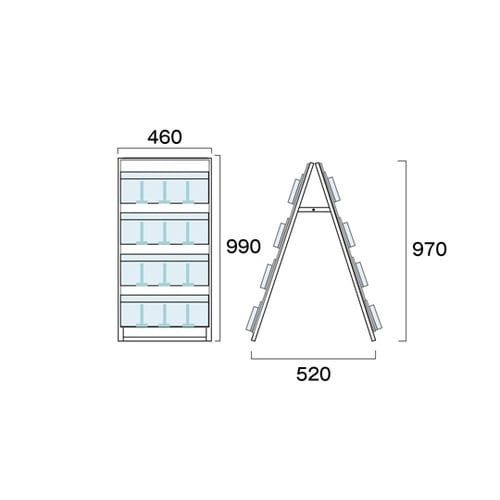 ケーススタンド看板 450幅4段両面 ウ