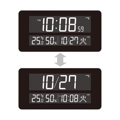 交流式電波デジタル時計 132×262×