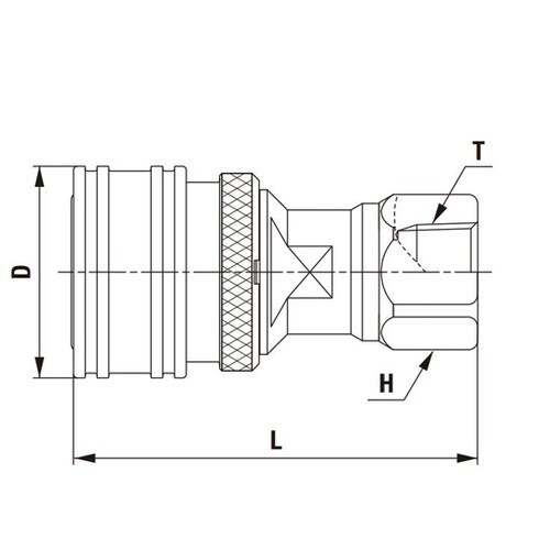 熱水用カプラ(ソケット)真ちゅう(ニッケ