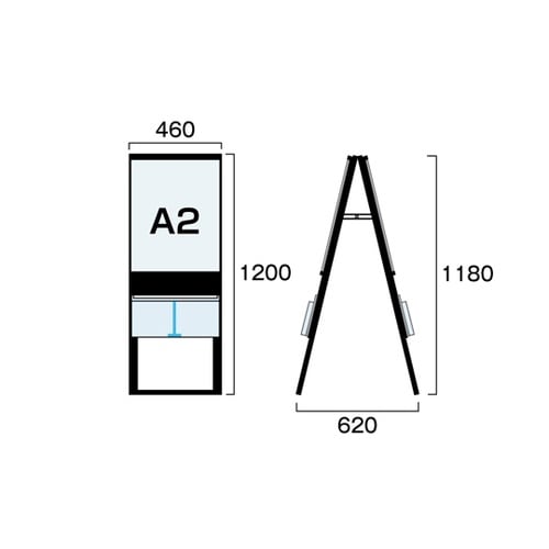 ブラックカタログケーススタンド看板 Uタ