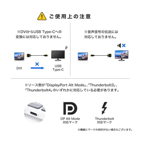 USB Type−C→DVI 変換ケーブ