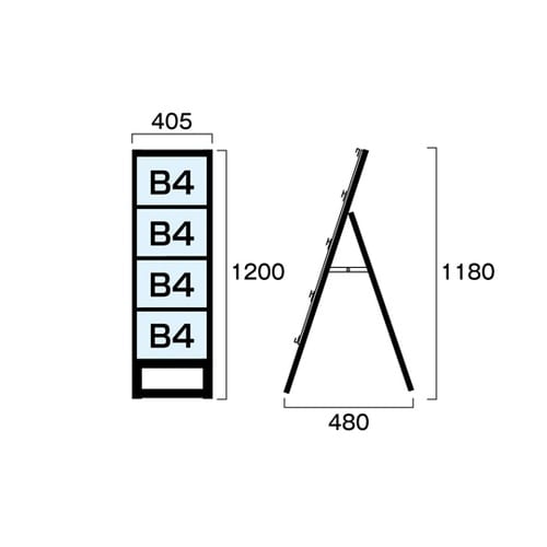 ブラックカードケーススタンド看板 B4横