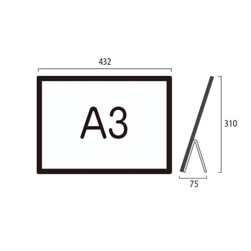エコポケットカウンターサインA3ブラック