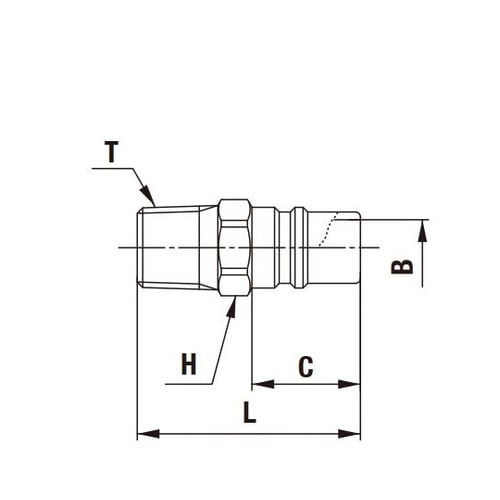 金型カプラ 大流量タイプ(プラグ)真ちゅ