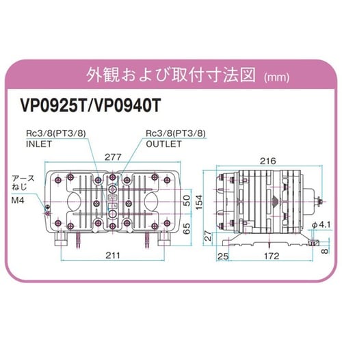 リニア真空ポンプ到達真空度−53.3kP