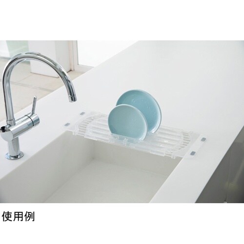 水切りラック 伸縮スリム クリア クリア