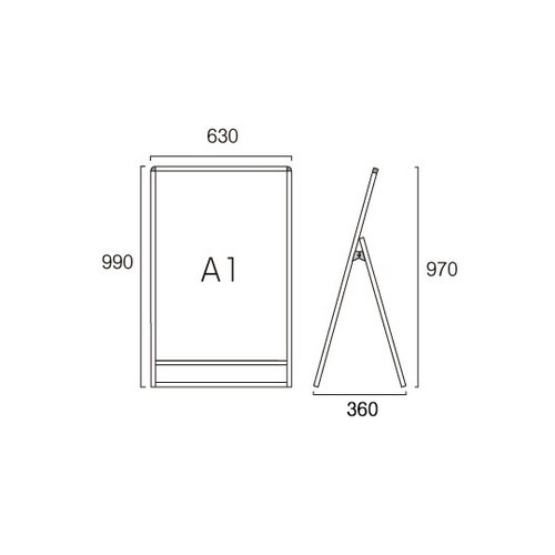 ブラックバリウススタンド看板 A1ロウ片