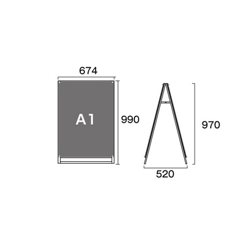 ポスター用スタンド看板マグネジ A1ロウ