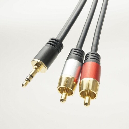 3.5PIN−2RCAオーディオケーブル