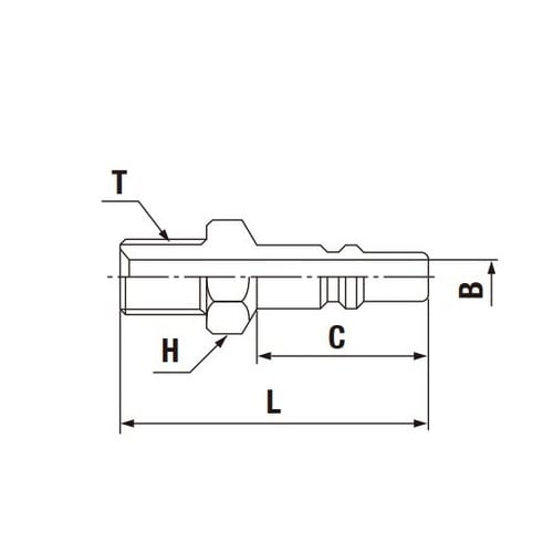 ミニカプラ(プラグ)真ちゅう 酸素用 R