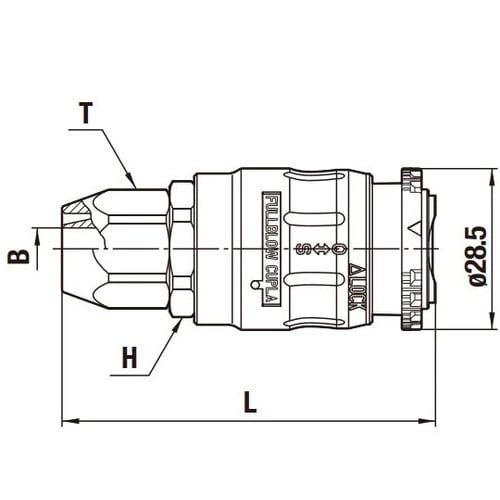 フルブローカプラ(ソケット)アルミニウム