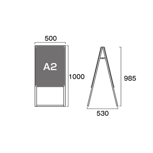 ポスター用スタンド看板マグネジ A2両面