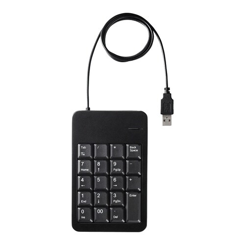 有線テンキーボード Tabキー付き ブラ