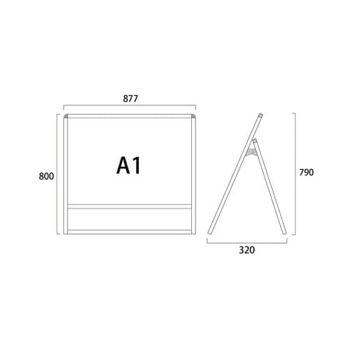 ブラックバリウススタンド看板 A1横片面