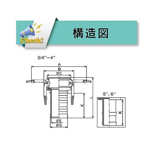 カムロック カプラー ホースシャンク ス