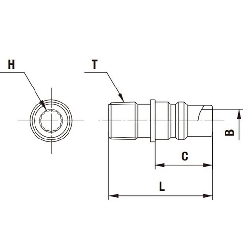 金型カプラ(プラグ)真ちゅう Rc1/8