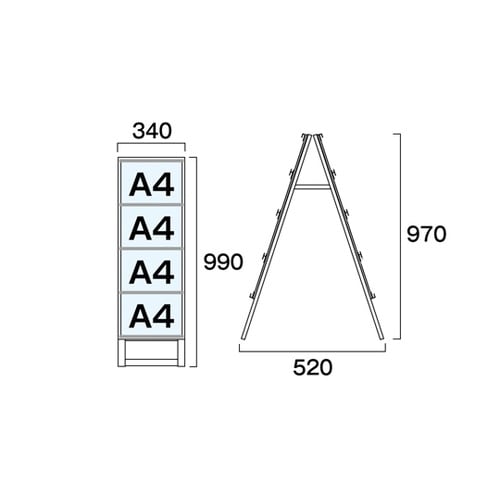 カードケーススタンド看板 A4横8両面