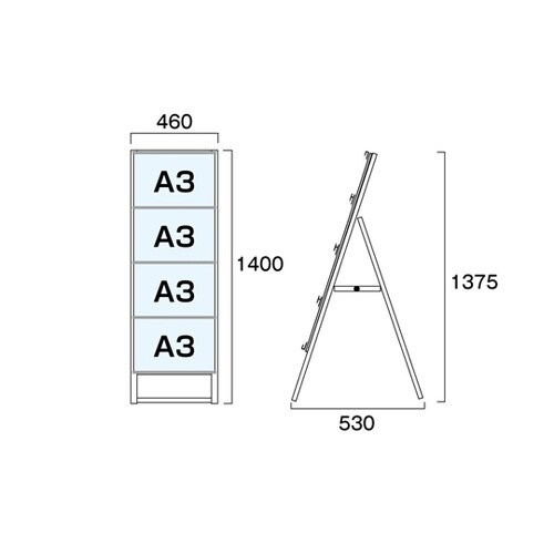 カードケーススタンド看板 A3横4片面