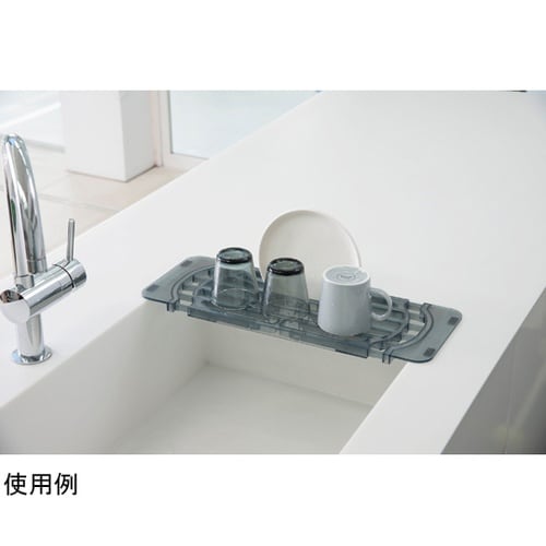 水切りラック 伸縮スリム クリア クリア
