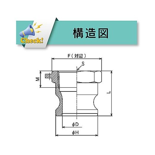 カムロック アダプター メネジ アルミ合