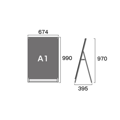 ブラックポスター用スタンド看板マグネジ