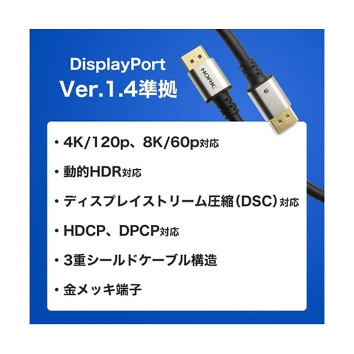 DisplayPortケーブル Ver.