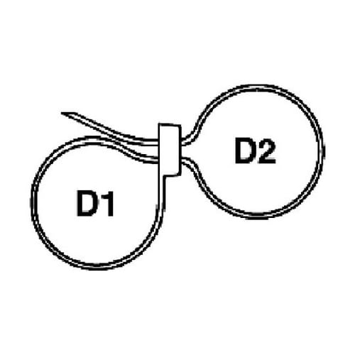 ダブルループ結束バンド 耐熱性黒 7.6
