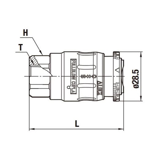 フルブローカプラ(ソケット)アルミニウム