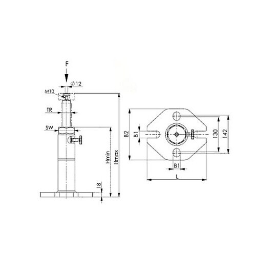 430−750mm スクリュージャッキ