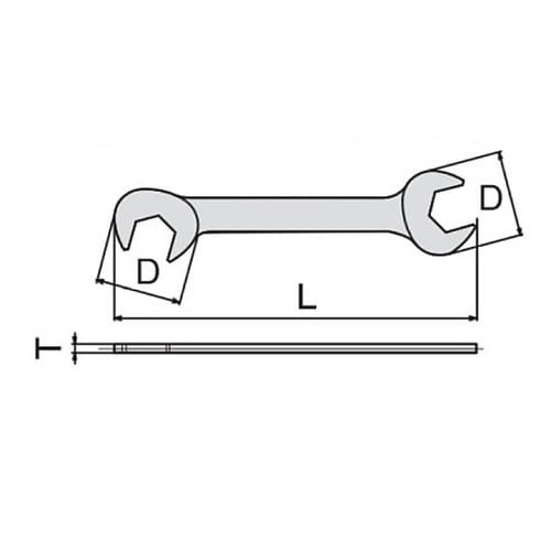 15x15mm/135mm 薄口スパナ