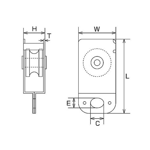 26x15x54mm 吊具用滑車(樹脂車