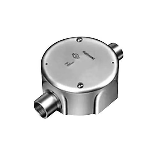 C25 丸形露出ボックス(直線2方出/薄