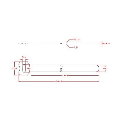 240x16mm ケーブルストラップ(黄