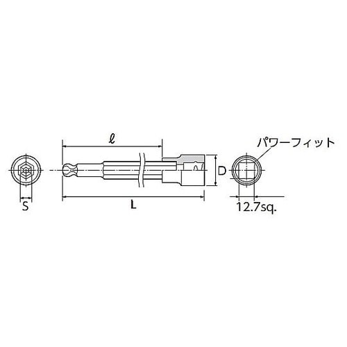 1/2”DRx5mm [Ball−Hex