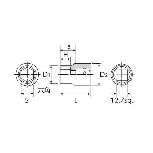1/2”DRx1・1/4 ” ソケット(