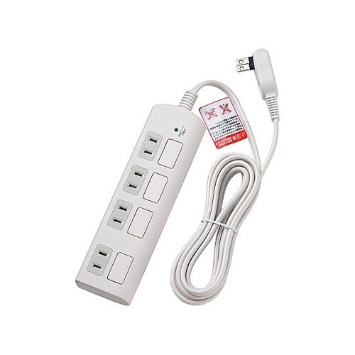 AC125V/15Ax2mタップ(4口/