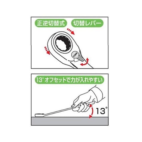 19mm コンビネーションギアレンチ(切