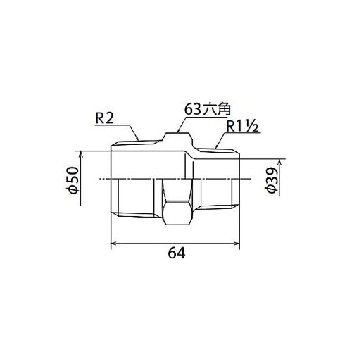 R 2 ” x R 1・1/2” 異径ニ