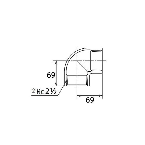 Rc2・1/2” 90°エルボ(ステンレ