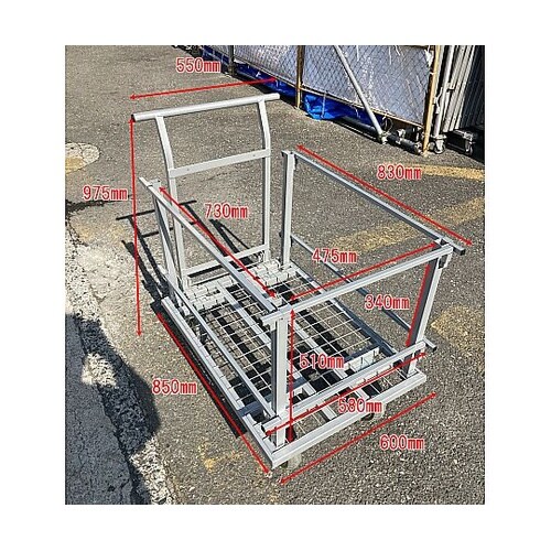600x850mm 一斗缶用運搬車(フレ